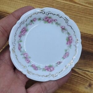 Bavaria Rose Garland Butter Pat Butterpat w Gold 3"